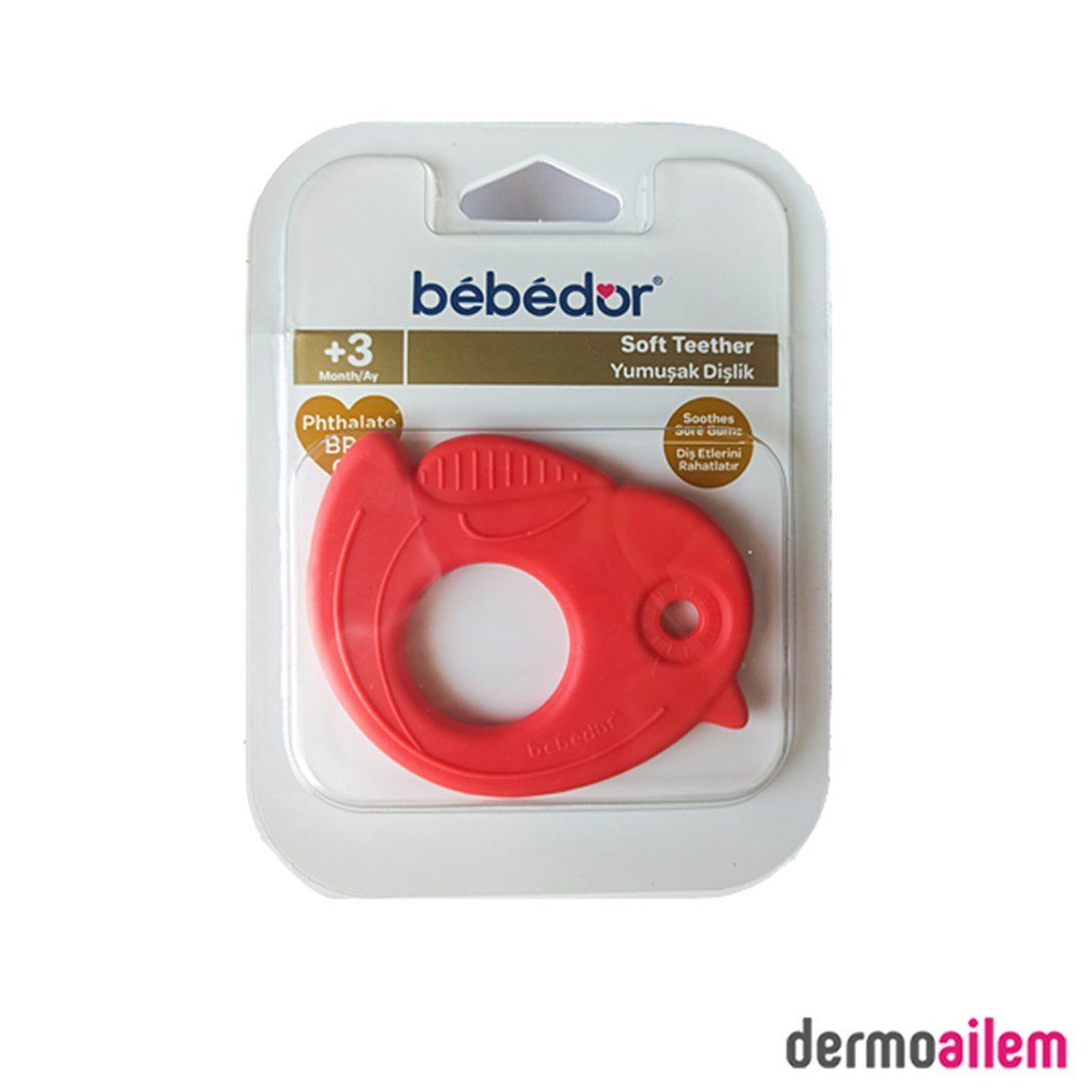 Bebedor 512 Yumuşak Dişlik 3+ Ay - Kırmızı