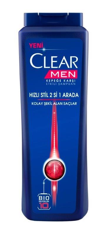 Clear Şamp.Men 550Ml Hizli Stil 2&1
