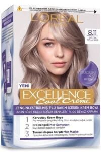 L'Oreal Paris Excellence Ekstra Küllü Kumral Saç Boyası 8,11