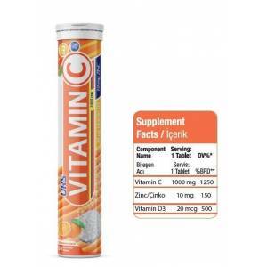 Urs Vitamin C 1000 mg D3 Çinko 20 Efervesan Tablet