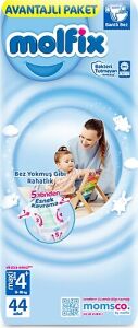 Molfix Bebek Bezi Avantajlı Paket No: 4 44'lu