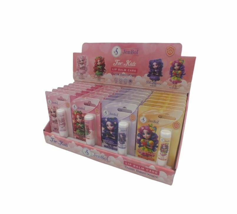 Jenbol Lip Balm Care For Kids 24'lü Stand
