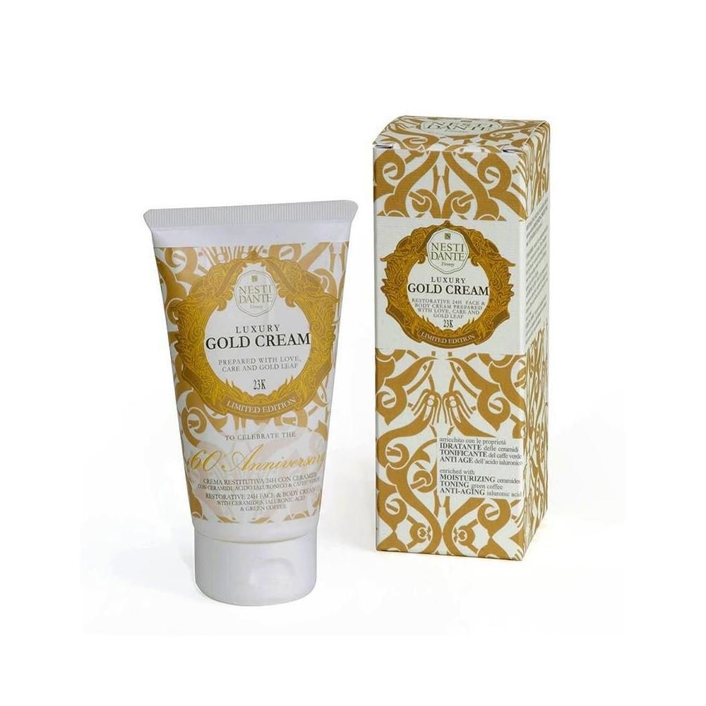 Nesti Dante El ve Yüz Kremi Luxury Gold Altın Özlü Nemlendirici Parlatıcı Anti Aging Cilt Vegan Bakımı 150 gr