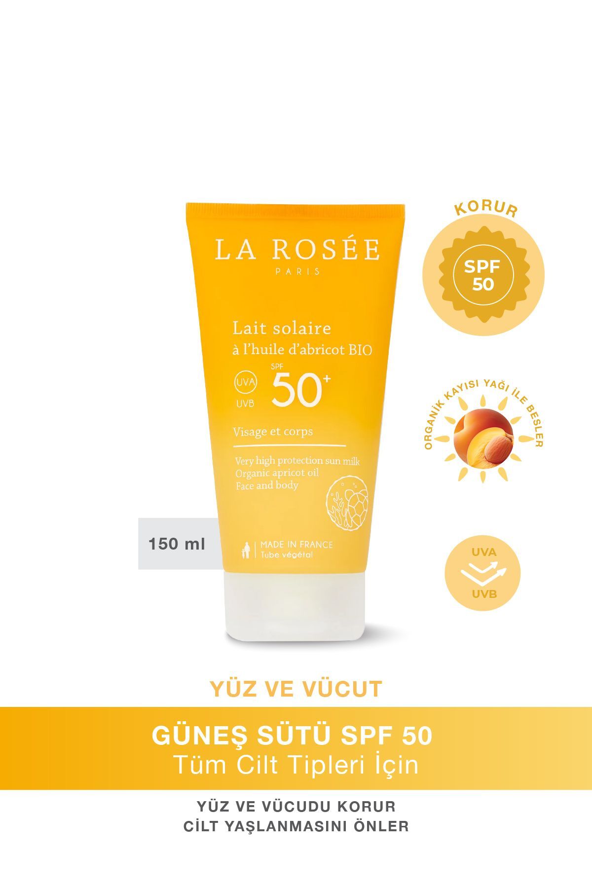 La Rosee Güneş Koruyucu Süt SPF50+ 150 ml