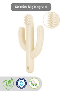 Meleni Baby Kaktüs Bebek Diş Kaşıyıcı Bebek Diş Kaşıma Dişlik - Bej