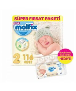 Molfix Fırsat Paketi 6 Numara Bebek Bezi 39'lu - 2 Adet + Wancare Islak Mendil 100'lü Hediye