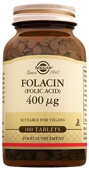 Solgar Folic Acid (Folacin) 400 Mcg 100 Tablet