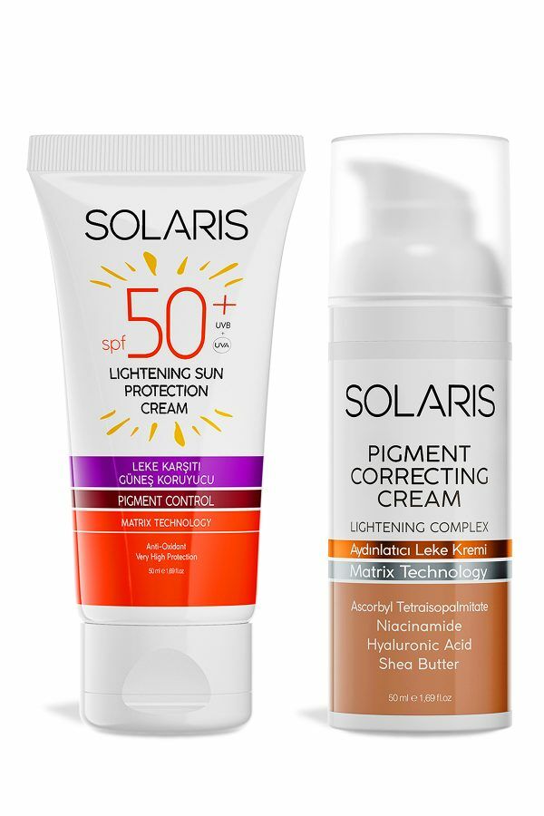 Solaris Leke Karşıtı Güneş Koruyucu Krem SPF50+ 50 ml + Leke Karşıtı Aydınlatıcı Krem 50 ml