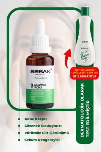 Bebak Pharma Series Sebum Dengeleyici Serum 30 ml 2 Adet + Bebak Acı Badem Sütü 120 gr 1 Adet Hediye