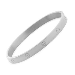 Cartier Kalın Çelik Bileklik Gümüş