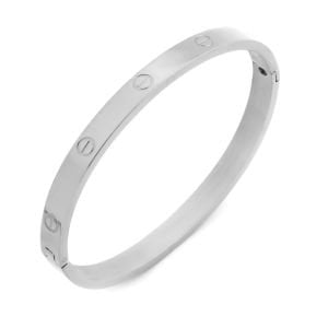 Cartier Kalın Çelik Bileklik Gümüş