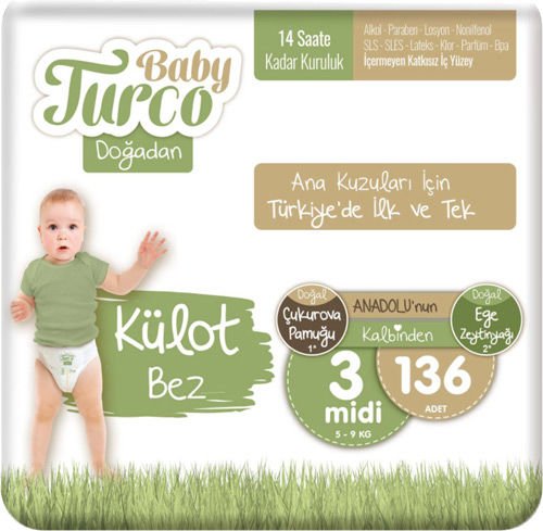 Baby Turco Külot Bez 3 Numara Midi 34'lü