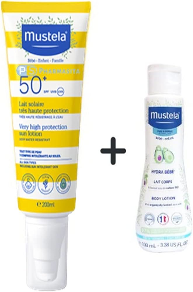 Mustela Güneş Losyonu SPF50 200 ml + Mustela Hydra Bebe 100 ml
