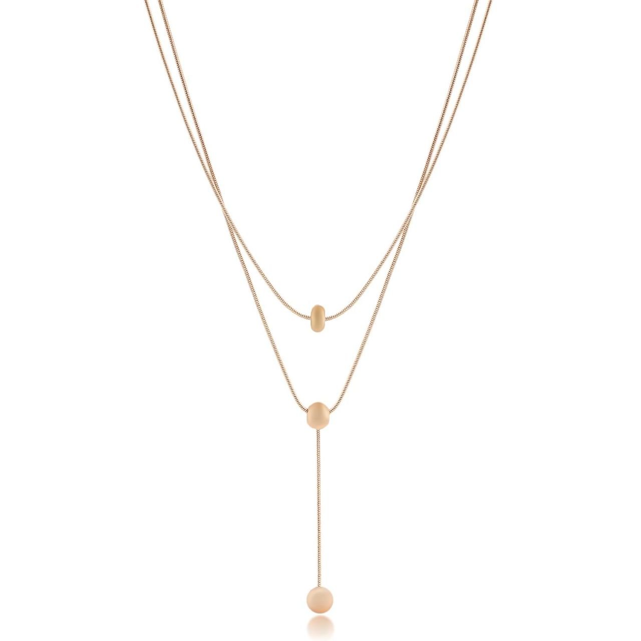 Top Figürlü Çelik Kolye Rose