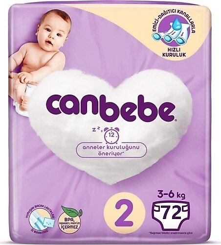 Canbebe Bebek Bezi Süper Fırsat 2 Numara 72'li