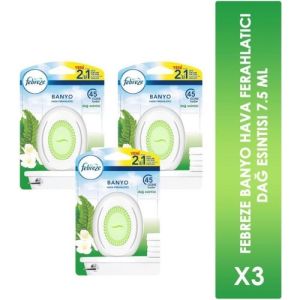 Febreze Banyo Hava Ferahlatıcı Dağ Esintisi 7,5 ml - 3 Adet
