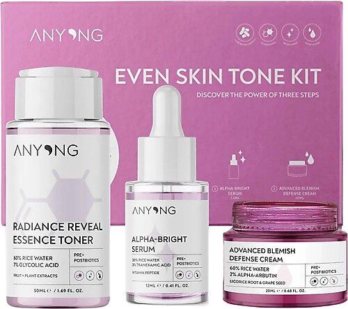 Anyong Leke Karşıtı Cilt Bakım Seti - Aydınlatıcı Tonik 50 ml + Leke Kremi 20 ml + Leke Serumu 12 ml