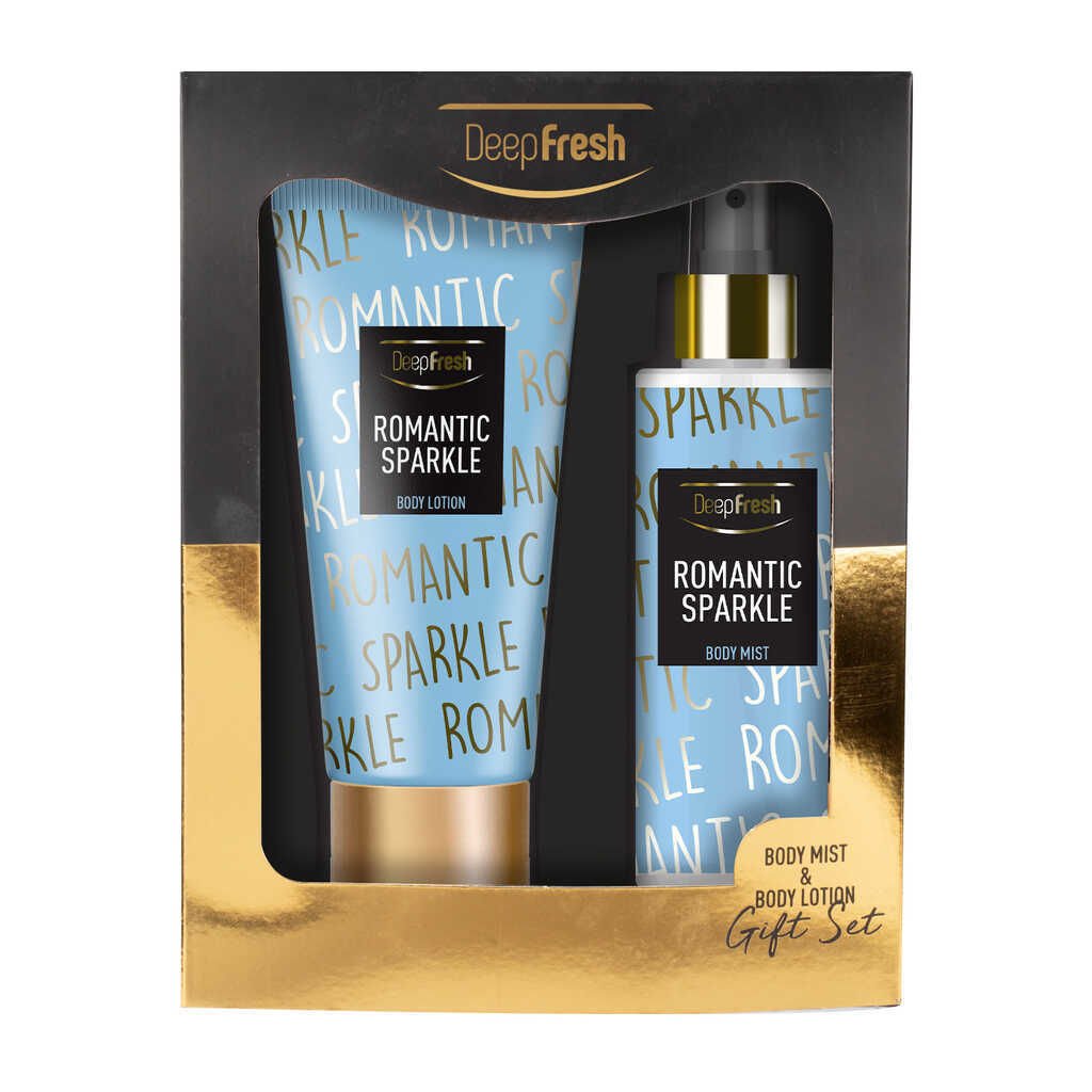 DeepFresh Romantic Sparkle Kutulu Hediye Seti - Vücut Spreyi 200 ml + Vücut Losyonu 200 ml