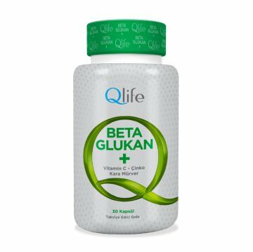 Qlife Beta Glukan + Vitamin C + Çinko + Kara Mürver 30 Kapsül