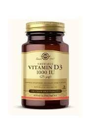 Solgar Vitamin D3 Cheaweble 1000 IU 100 Tablet