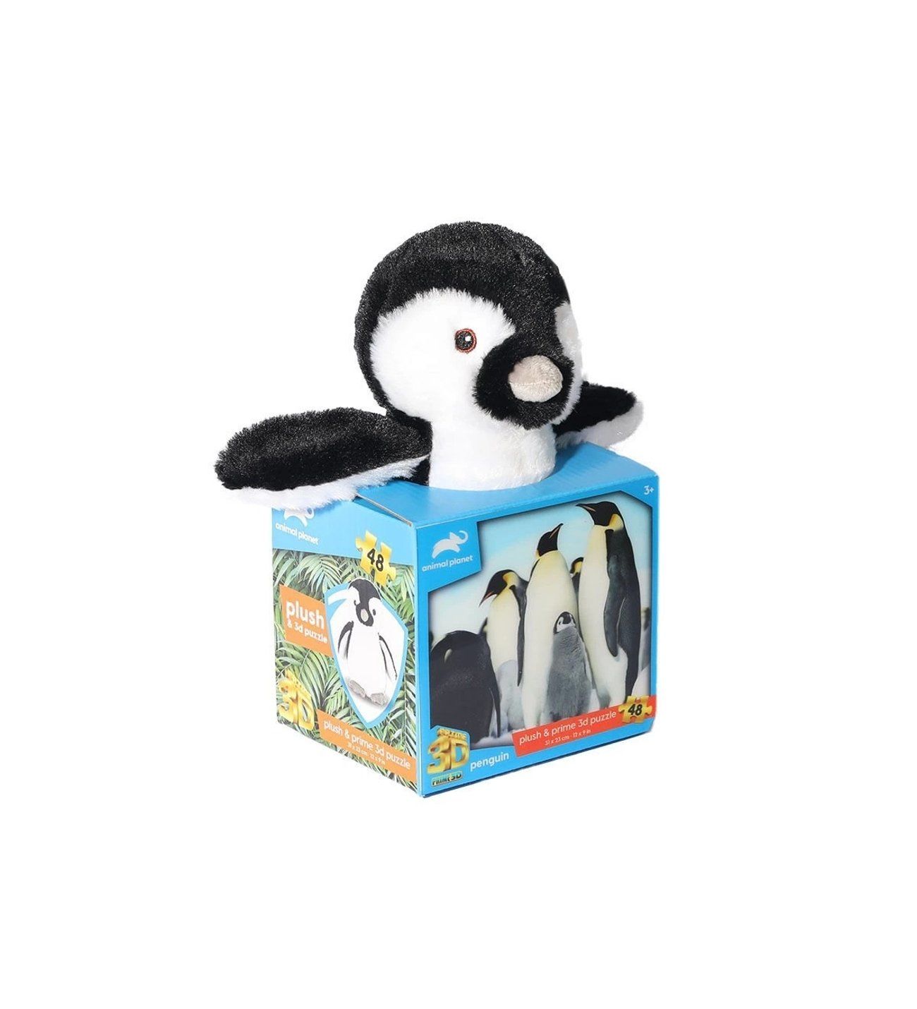 Prime 3D Penguen Peluş ve Selfie 48 Parça Puzzle Necotoys