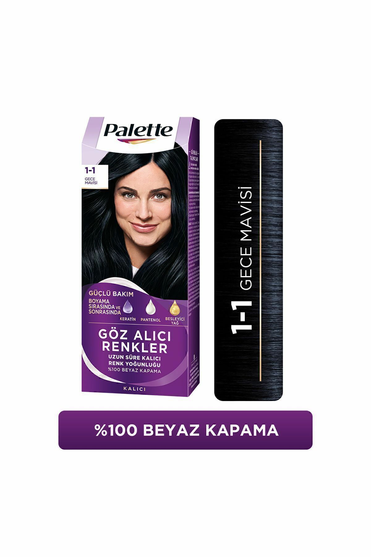 Palette Göz Alıcı Renkler Gece Mavisi Saç Boyası 1-1