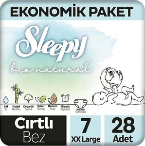 Sleepy Bio Natural Bebek Bezi Jumbo No: 7 xxLarge 28'li