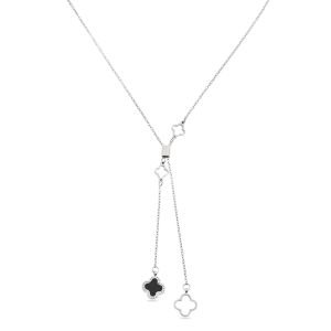 Yonca Figürlü Çelik Kolye Gümüş