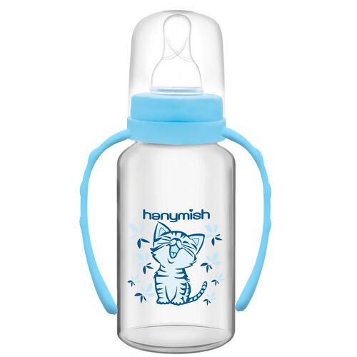 Hanymish 434 Kulplu PP Biberon 125 cc - Mavi