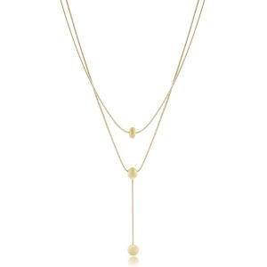 Top Figürlü Çelik Kolye Gold