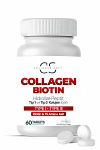 Collagen Soft Collagen Biotin & 15 Amino Asit Hidrolize Peptit Tip 1-3 600 mg 60 Tablet