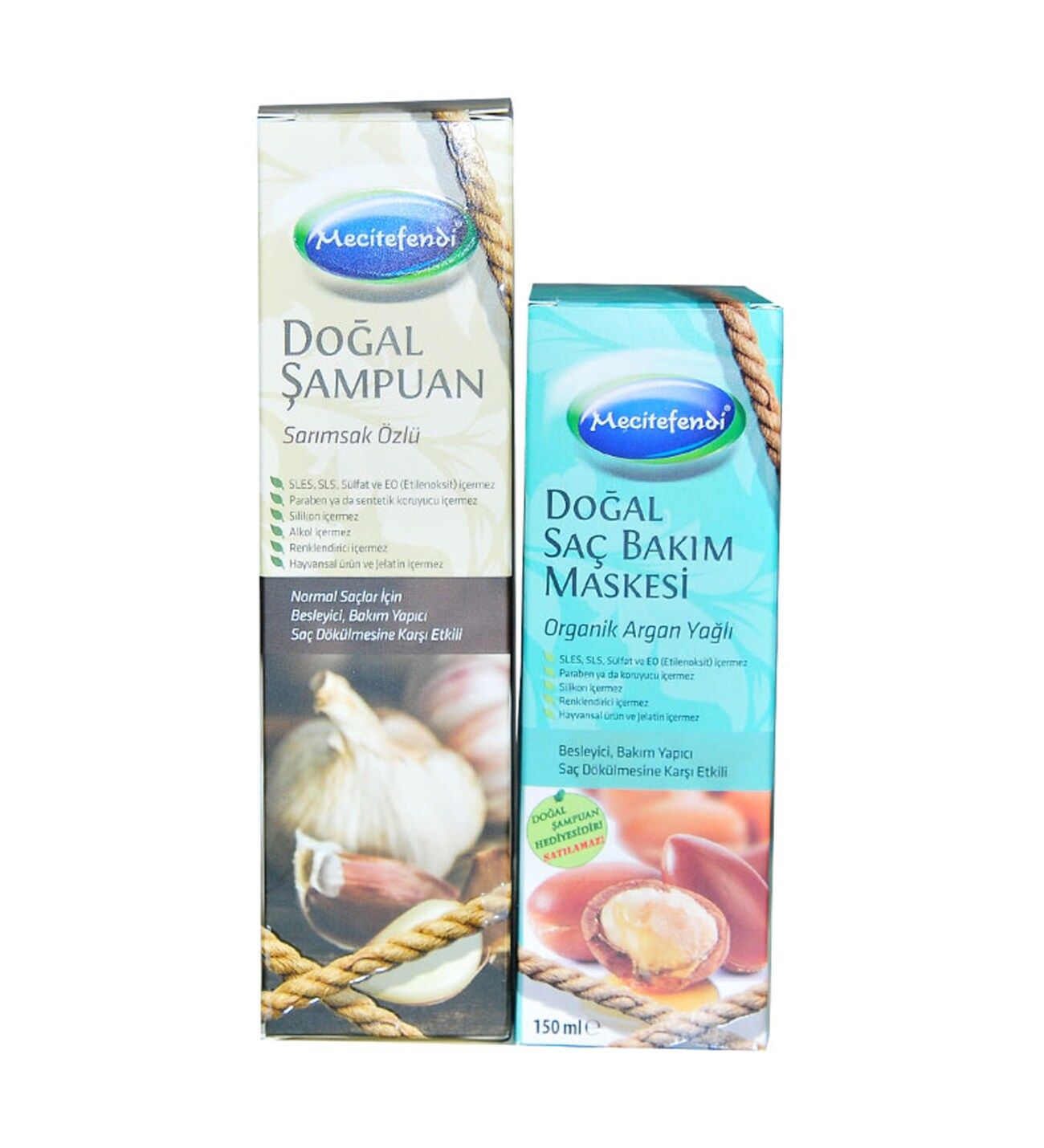 Mecitefendi Sarımsak Şampuanı 250 ml + Organik Argan Yağlı Saç Bakım Maskesi 150 ml