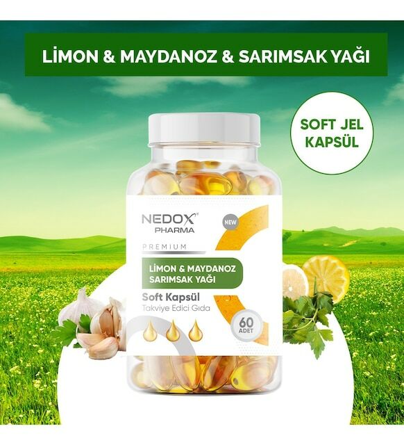 Nedox Premium Limon Maydanoz Sarımsak Yağı 60'lı
