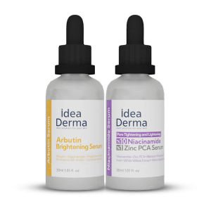 İdea Derma Niacinamide ve Arbutin Aydınlatıcı Cilt Bakım Seti - Niacinamide Pore Tightening and Lightening Serum 30 ml + Arbutin Brightening Serum 30 ml