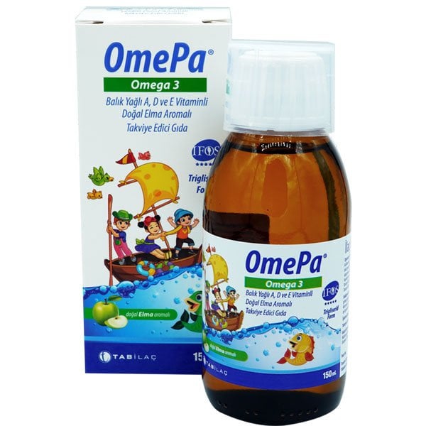 Omepa Balık Yagı A D E Vıtamın Dogal Elma Aromalı 150 Ml
