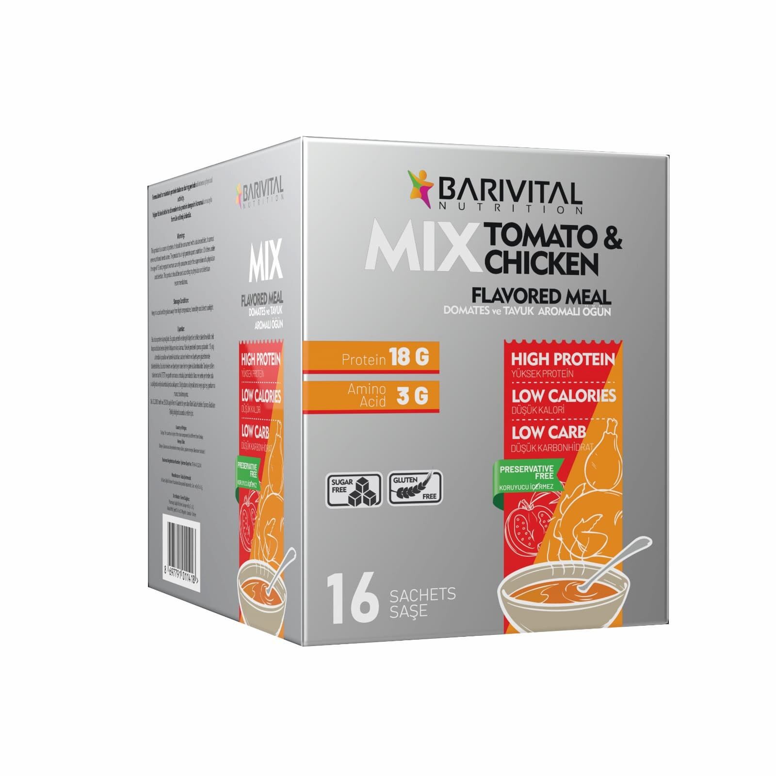 Barivital Yüksek Proteinli Çorba Mix 16 Saşe