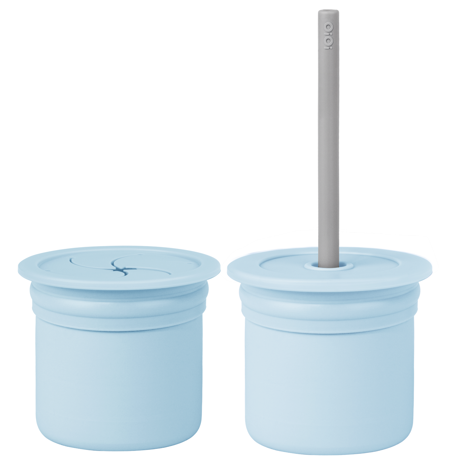 Oioi Ham + Hüp Pipetli Bardak - Mineral Blue / Powder Grey