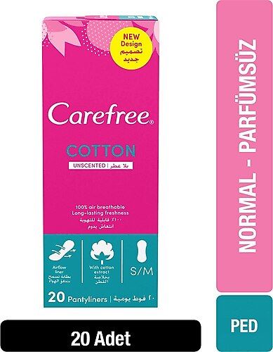 Carefree Cotton Extract Hijyenik Ped 20'li