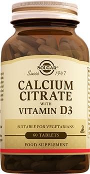 Solgar Calcium Citrate With Vitamin D3 250 Mg 60 Tablet