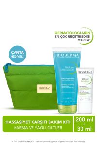 Bioderma Akne Karşıtı Bakım Kiti Çanta Hediyeli Sebium Foaming Activjel 200 ml + Sebium Kerato 30 ml