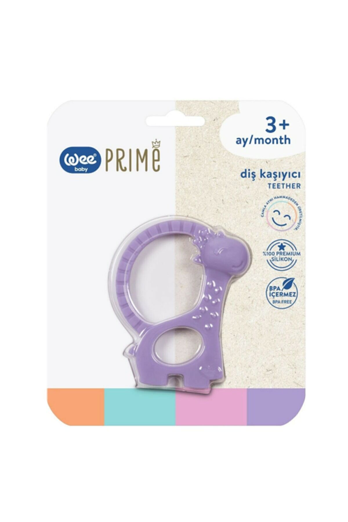 Wee Baby Diş Kaşıyıcı Prime Silikon 3+ Ay - Mor