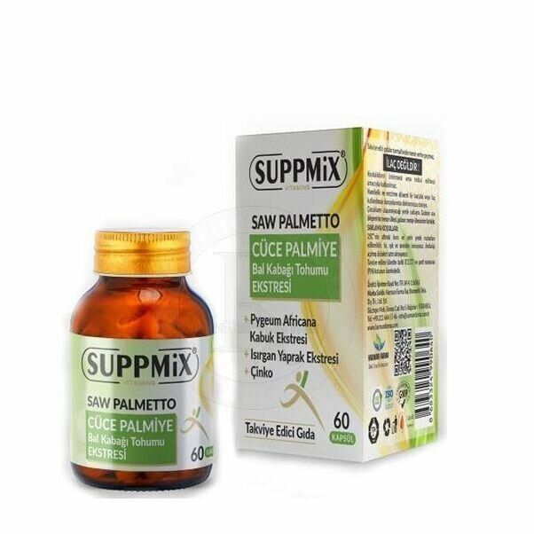 Suppmix Saw Palmetto Cüce Palmiye Bal Kabağı Tohumu Kapsül 60'lı