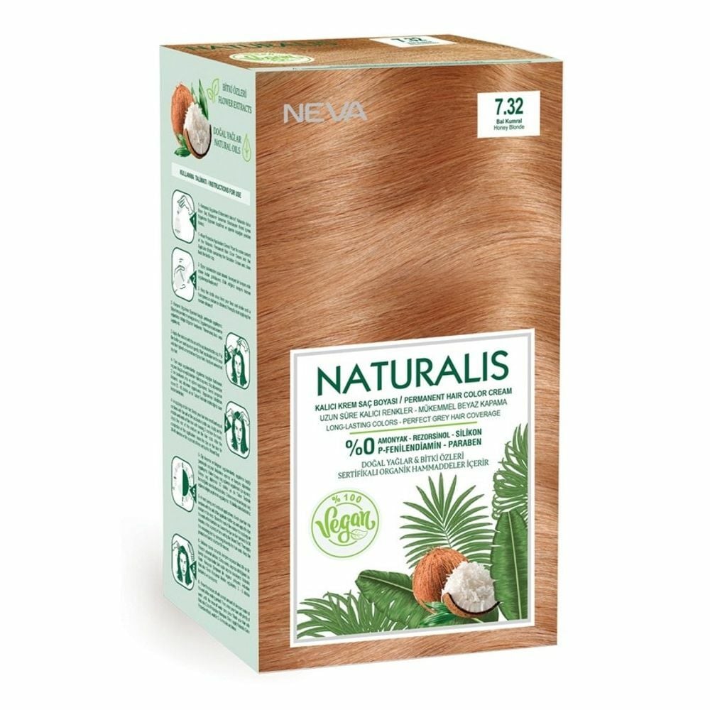 Naturalis Vegan Saç Boyası Bal Kumral 7,32