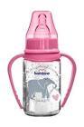 Bambino Kulplu Cam Biberon 125 ml - Pembe