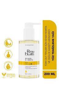 Rimu Health Products Tüm Cilt Tipleri İçin Siyah Nokta Ve Sivilce Karşıtı Yüz Temizleme Yağı 200 ml