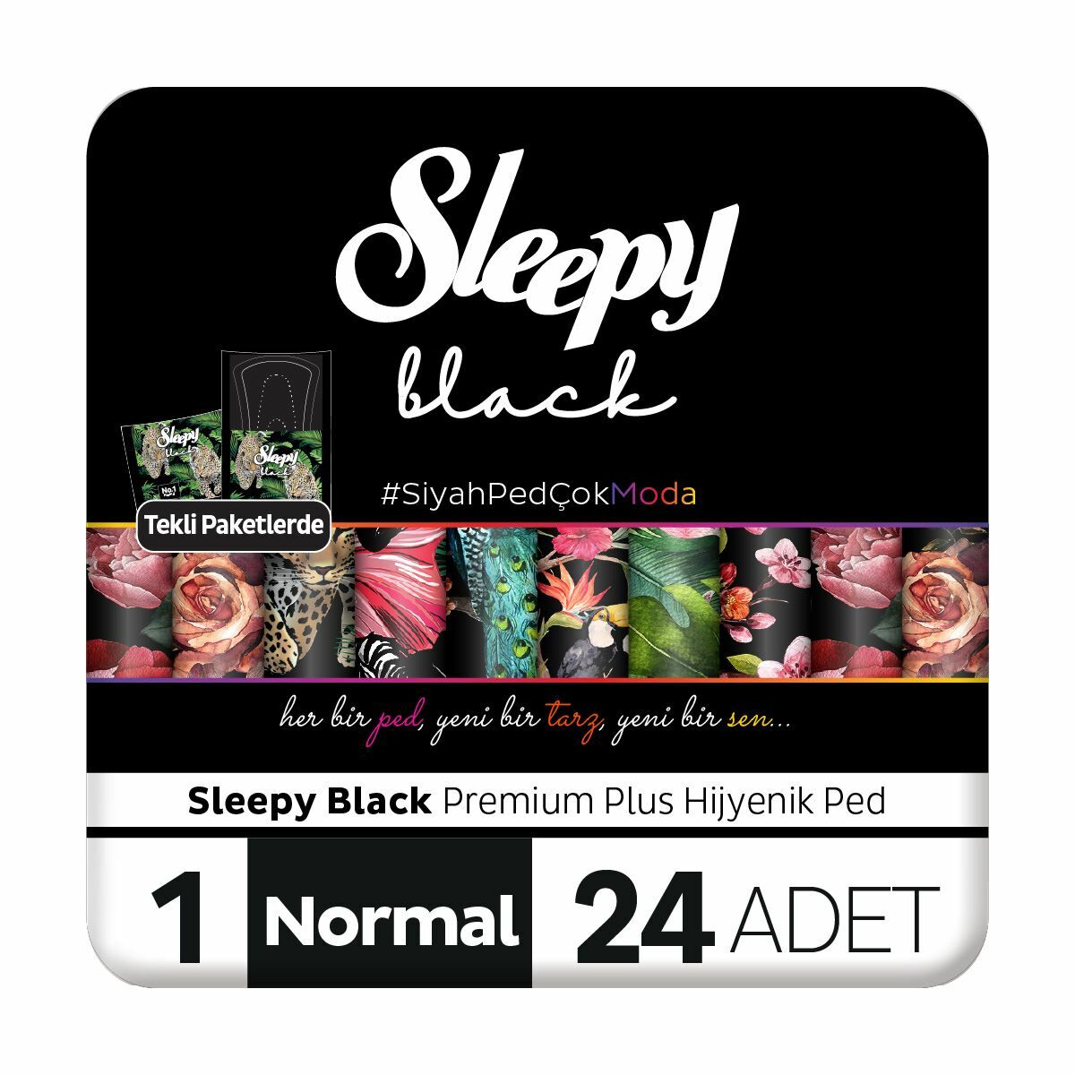 Sleepy Black Premium Plus Hijyenik Ped Normal 24'lü