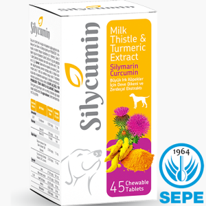Silycumin 45 Tablet | Kedi ve Küçük Irk Köpekler İçin Zerdeçal ve Devedikeni Tableti