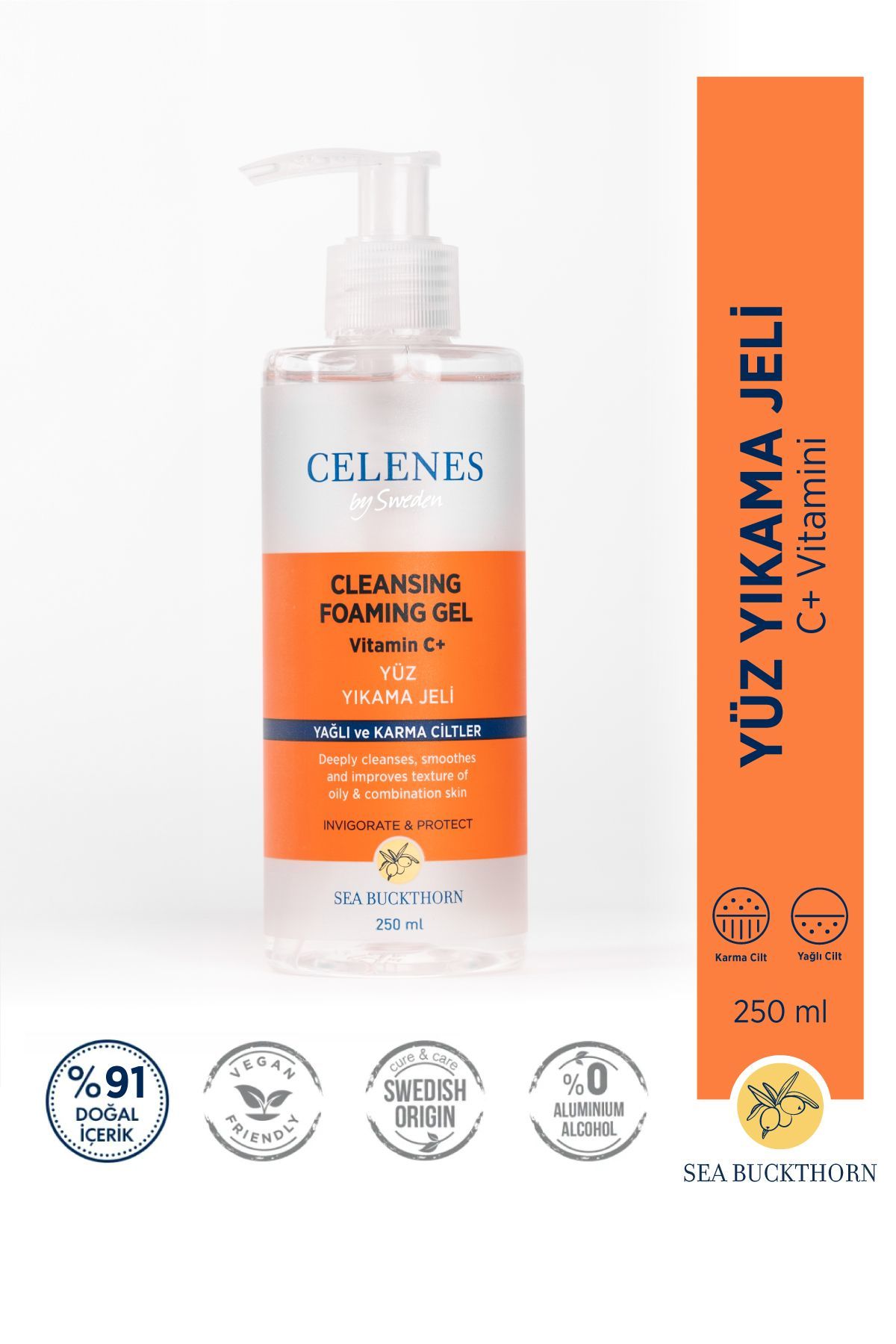 Celenes by Sweden Sea Buckthorn Temizleme Jeli 250 ml - Yağlı ve Karma Ciltler