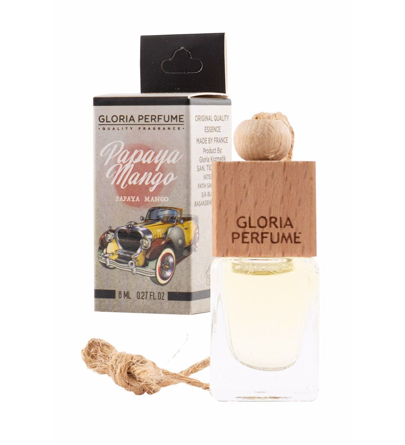 Gloria Ahşap Başlık Mango Oto Kokusu 8 ml