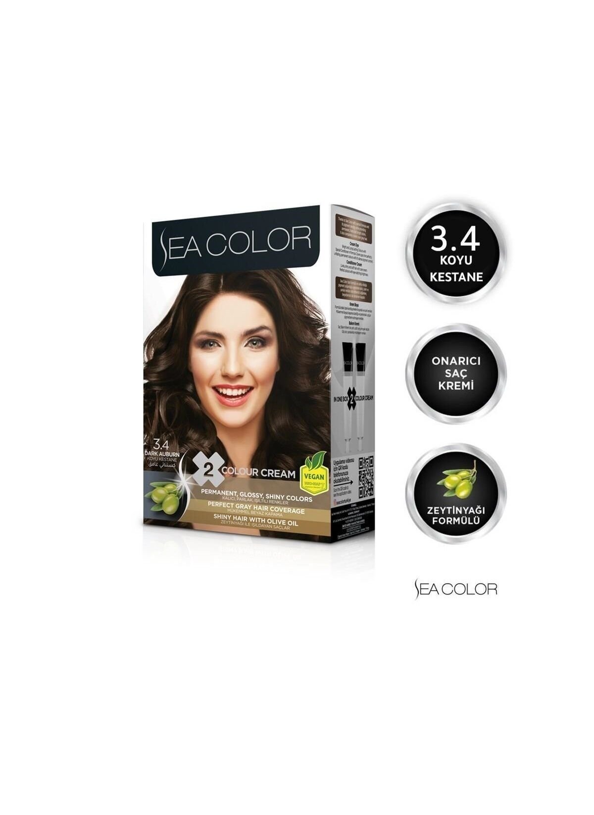 Sea Color Saç Boyası 3/4 Koyu Kestane